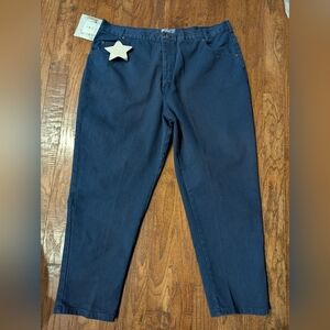 Vintage IMAGE Curvy Tapered High Waist Indigo blue Jeans 80's Sz44, Approx 16-18
